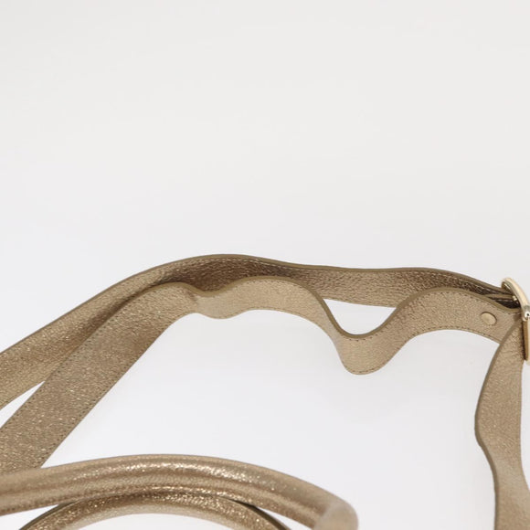 Jimmy Choo Hand Bag Leather 2way Gold Auth BA8012