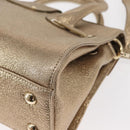 Jimmy Choo Hand Bag Leather 2way Gold Auth BA8012-16