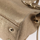 Jimmy Choo Hand Bag Leather 2way Gold Auth BA8012-18