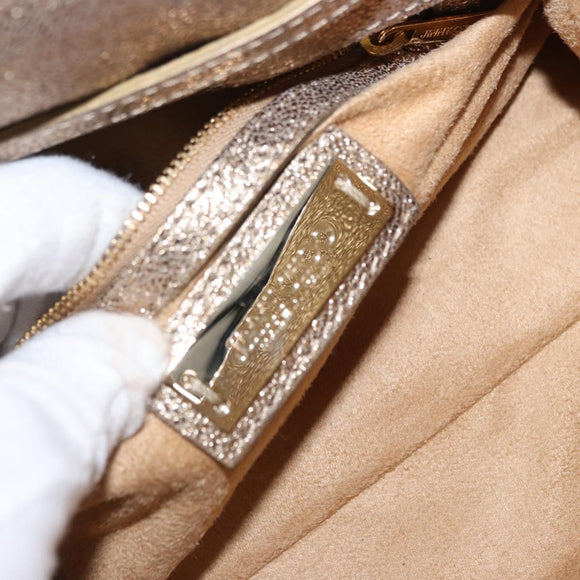 Jimmy Choo Hand Bag Leather 2way Gold Auth BA8012