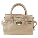 Jimmy Choo Hand Bag Leather 2way Gold Auth BA8012-13