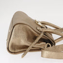 Jimmy Choo Hand Bag Leather 2way Gold Auth BA8012-3