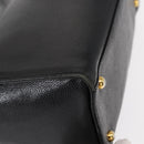 VERSACE Tote Bag Leather Black Gold Auth BA8013-9