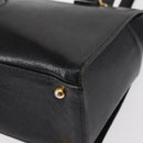 VERSACE Tote Bag Leather Black Gold Auth BA8013-14