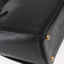 VERSACE Tote Bag Leather Black Gold Auth BA8013-15