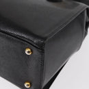 VERSACE Tote Bag Leather Black Gold Auth BA8013-16