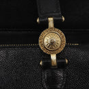 VERSACE Tote Bag Leather Black Gold Auth BA8013-17