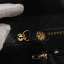 VERSACE Tote Bag Leather Black Gold Auth BA8013-18