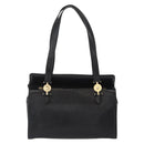 VERSACE Tote Bag Leather Black Gold Auth BA8013-2
