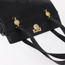 VERSACE Tote Bag Leather Black Gold Auth BA8013-6