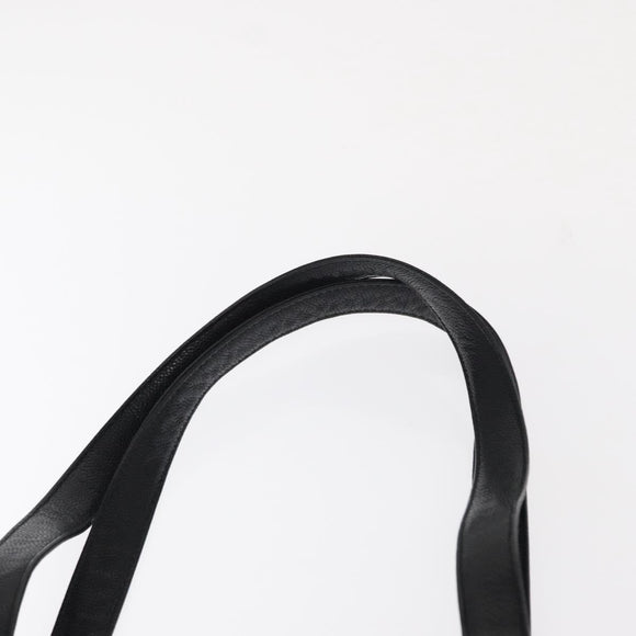 VERSACE Tote Bag Leather Black Gold Auth BA8013