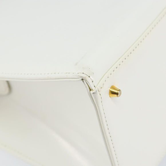 Gianni Versace Shoulder Bag Leather White Gold Auth BA8015