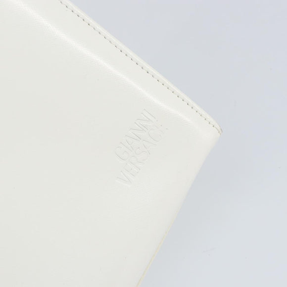Gianni Versace Shoulder Bag Leather White Gold Auth BA8015