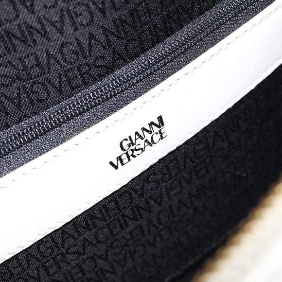 Gianni Versace Shoulder Bag Leather White Gold Auth BA8015