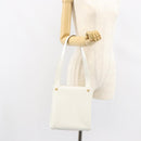 Gianni Versace Shoulder Bag Leather White Gold Auth BA8015-24
