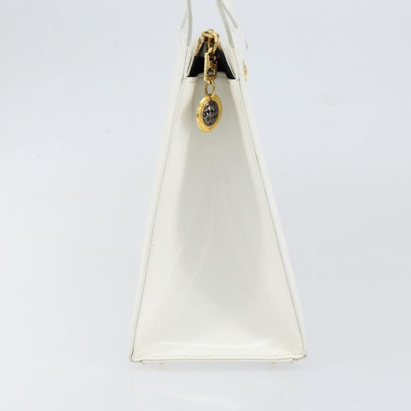 Gianni Versace Shoulder Bag Leather White Gold Auth BA8015