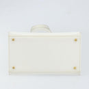 Gianni Versace Shoulder Bag Leather White Gold Auth BA8015-5