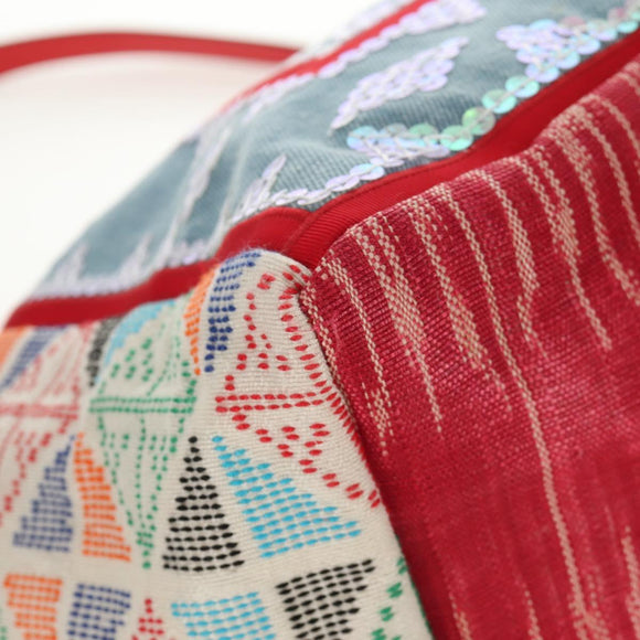 Christian Louboutin Tote Bag Canvas 2way Blue Silver Auth BA8017V