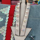 Christian Louboutin Tote Bag Canvas 2way Blue Silver Auth BA8017V-23