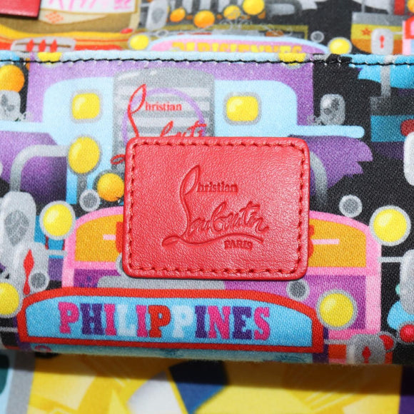 Christian Louboutin Tote Bag Canvas 2way Blue Silver Auth BA8017V