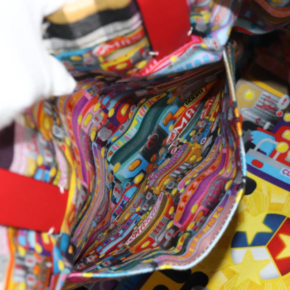 Christian Louboutin Tote Bag Canvas 2way Blue Silver Auth BA8017V