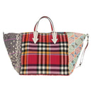 Christian Louboutin Tote Bag Canvas 2way Blue Silver Auth BA8017V-2