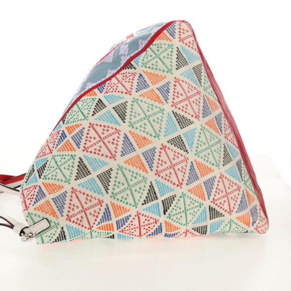 Christian Louboutin Tote Bag Canvas 2way Blue Silver Auth BA8017V