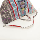 Christian Louboutin Tote Bag Canvas 2way Blue Silver Auth BA8017V-8