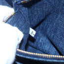 PRADA Canapa MM Hand Bag Denim Blue Gold Auth BA8018-12