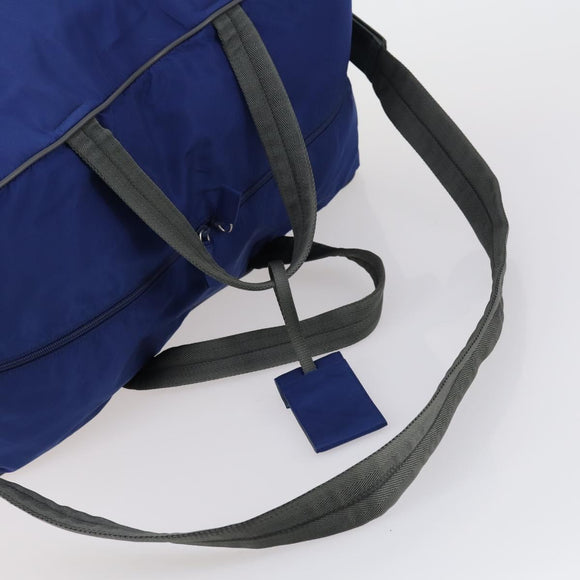 PRADA Sports Boston Bag Nylon 2way Blue Silver Auth BA8019