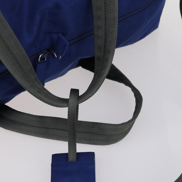 PRADA Sports Boston Bag Nylon 2way Blue Silver Auth BA8019
