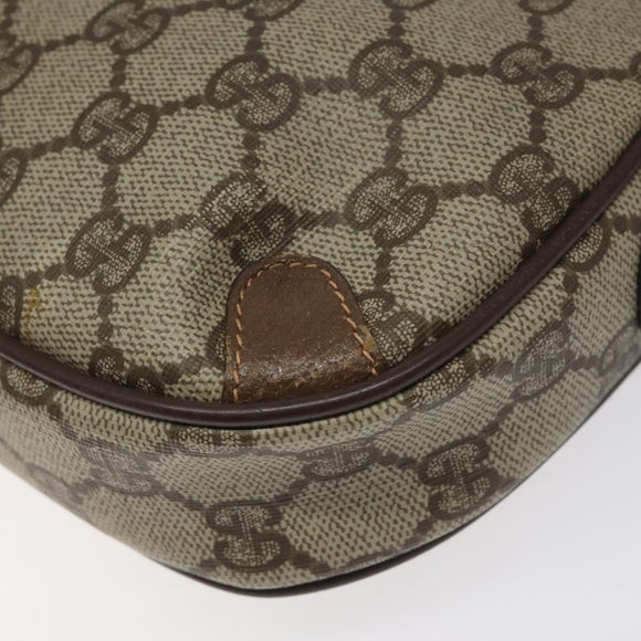 GUCCI GG Supreme Web Sherry Line Bag PVC Beige Gold 156 02 066 Auth BA802