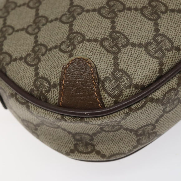 GUCCI GG Supreme Web Sherry Line Bag PVC Beige Gold 156 02 066 Auth BA802