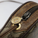 GUCCI GG Supreme Web Sherry Line Bag PVC Beige Gold 156 02 066 Auth BA802-15