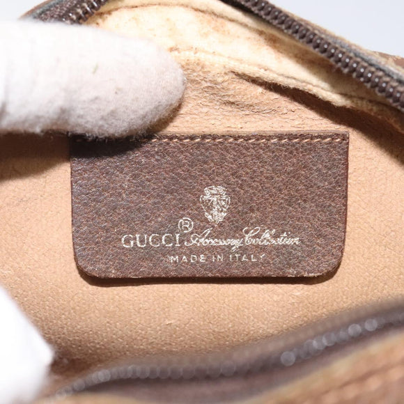 GUCCI GG Supreme Web Sherry Line Bag PVC Beige Gold 156 02 066 Auth BA802