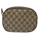 GUCCI GG Supreme Web Sherry Line Bag PVC Beige Gold 156 02 066 Auth BA802-2