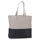 Miu Miu Tote Bag Leather Black Gray Auth BA8020-1