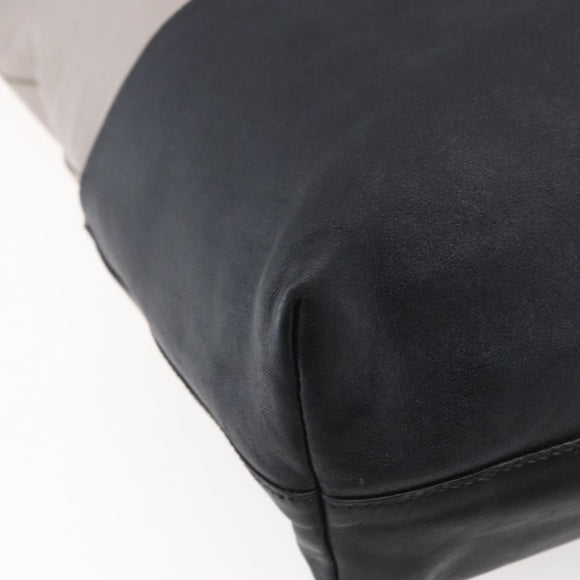 Miu Miu Tote Bag Leather Black Gray Auth BA8020