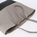 Miu Miu Tote Bag Leather Black Gray Auth BA8020-6