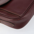 CARTIER Must Line Shoulder Bag Leather Bordeaux Gold Auth BA8021-14