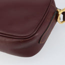 CARTIER Must Line Shoulder Bag Leather Bordeaux Gold Auth BA8021-15