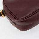 CARTIER Must Line Shoulder Bag Leather Bordeaux Gold Auth BA8021-16