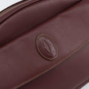 CARTIER Must Line Shoulder Bag Leather Bordeaux Gold Auth BA8021-17