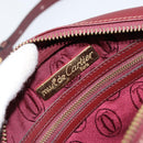 CARTIER Must Line Shoulder Bag Leather Bordeaux Gold Auth BA8021-11
