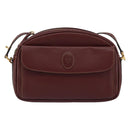 CARTIER Must Line Shoulder Bag Leather Bordeaux Gold Auth BA8021-13