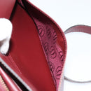 CARTIER Must Line Shoulder Bag Leather Bordeaux Gold Auth BA8021-22