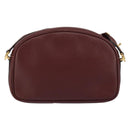 CARTIER Must Line Shoulder Bag Leather Bordeaux Gold Auth BA8021-2