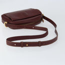 CARTIER Must Line Shoulder Bag Leather Bordeaux Gold Auth BA8021-7