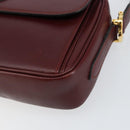 CARTIER Must Line Shoulder Bag Leather Bordeaux Gold Auth BA8022-10