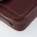 CARTIER Must Line Shoulder Bag Leather Bordeaux Gold Auth BA8022-11